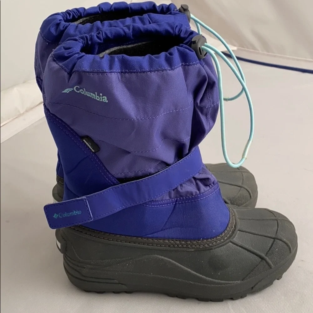 Columbia Powderbug waterproof snow boots blue 6 - Picture 2 of 10